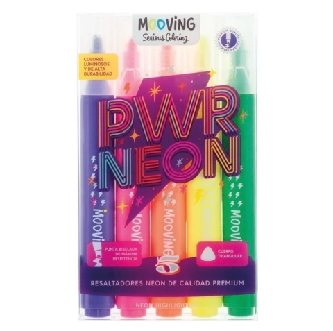 Resaltadores Neon x 5 **Mooving**