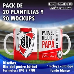 20 Plantillas Día del Padre Futbol + 20 Mockups para redes