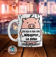 Taza de Cerámica Cerdito Enojado