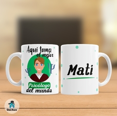 Taza de Cerámica Para Psicologo C/Nombre