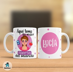 Taza de Cerámica Para Maestra C/Nombre