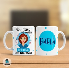 Taza de Cerámica Para Doctora C/Nombre