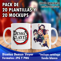 20 Plantillas Demon Slayer + 20 Mockups para redes