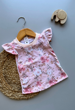 Musculosa Voladito Flowers Rosa - Art. 0305