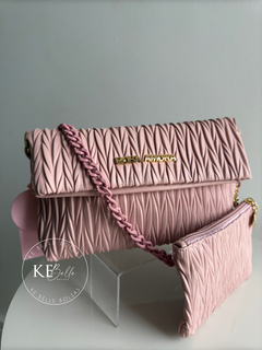 Bolsa Feminina Rosa Amora Baguete Franzida na internet