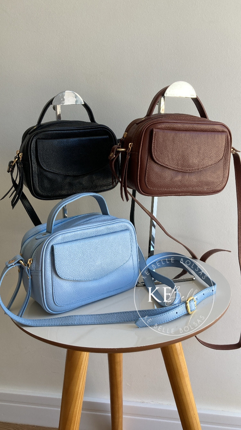 Bolsa em Couro Legítimo Transversal Pequena