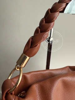 Bolsa Feminina Rosa Amora Alça Trançada Marrom - Kebelle