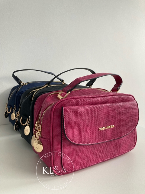 Bolsa Feminina Rosa Amora Tiracolo Divisórias