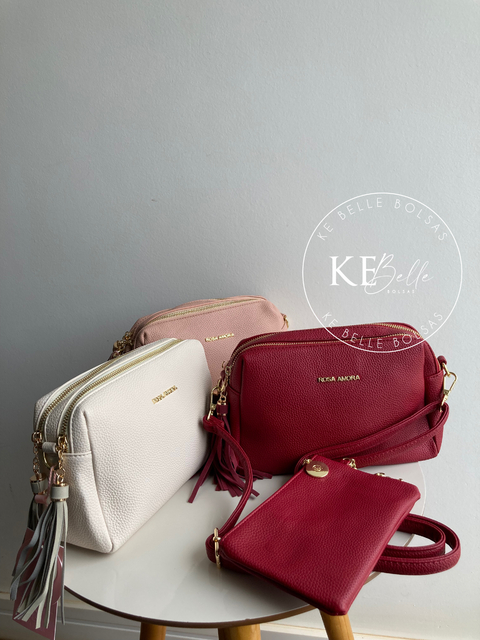 Bolsa Feminina Rosa Amora Transversal 6063