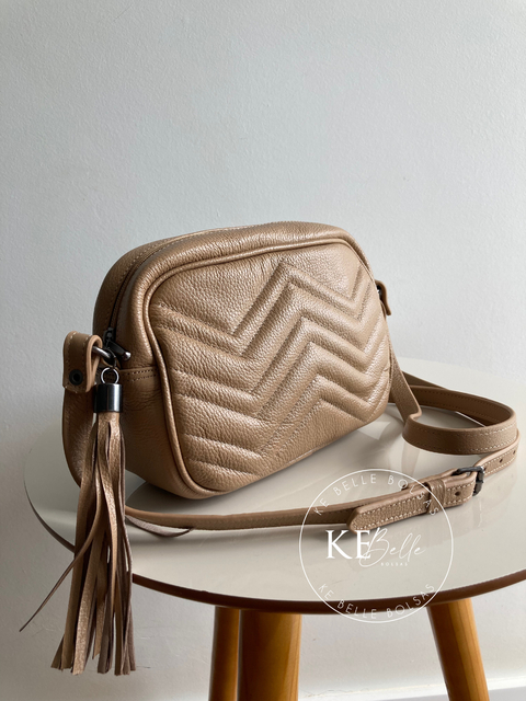 Bolsa em Couro Transversal Chaveiro