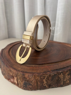 Cinto Couro Legítimo Dourado - comprar online