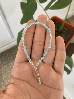 PULSERA PLATA 925 | ECO CRISTAL VERDE AGUA