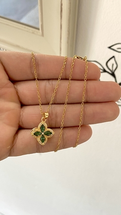 ACERO DORADO | CONJUNTO FLOR VERDE - comprar online