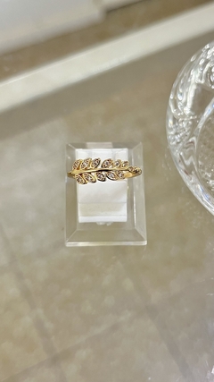 ACERO DORADO | ANILLO LAUREL CUBIC - comprar online