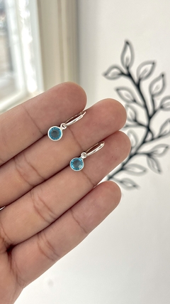 AROS PLATA 925 | ARGOLLA CUBIC CELESTE - comprar online