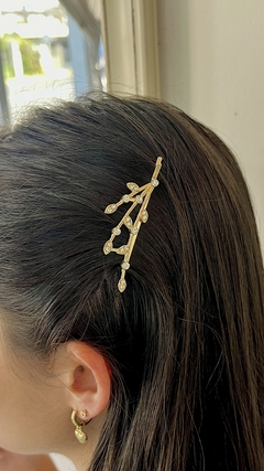 ACERO DORADO | HEBILLA HOJAS CON STRASS