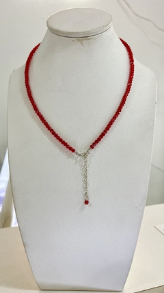 CADENA PLATA 925 | DONA CRISTAL ROJA