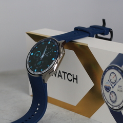 Smartwatch DT "Watch X" plateado y azul en internet