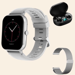 Smartwatch ZL54 plateado + malla + auriculares - comprar online