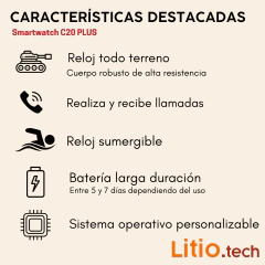 Smartwatch TANK C20 PLUS verde militar (Sumergible) - tienda online