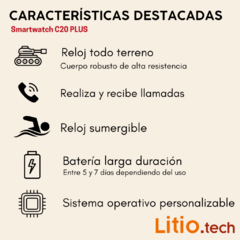 Smartwatch TANK C20 PLUS negro camuflado (Sumergible) - tienda online