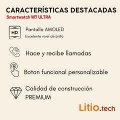 Smartwatch W7 ultra + malla + carcasa - tienda online