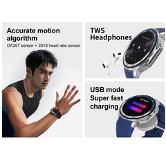Smartwatch DT "Watch X" plateado y azul en internet