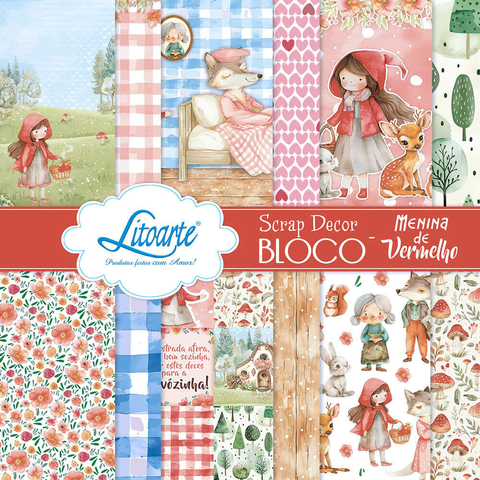 Bloco 15x15 Coleção Chapeuzinho Vermelho | Litoarte - comprar online