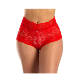 Calcinha LACRADORA Hot Pants Com Fitas Toda Em Renda Trançada Shortinho Sensual