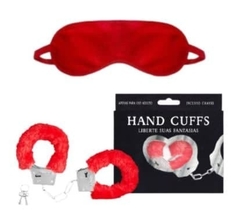Kit Algema + Venda Tapa Olho VERMELHO SEX SHOP