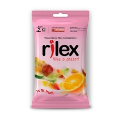 PRESERVATIVO COM AROMA DE TUTTI FRUTTI LUBRIFICADO 3 UNIDADES – RILEX