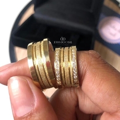Alianças Bvlgari 10mm | Banhadas a Ouro 18k - comprar online
