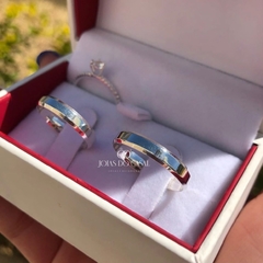 Alianças Chanfradas 4mm | Prata 950 - comprar online