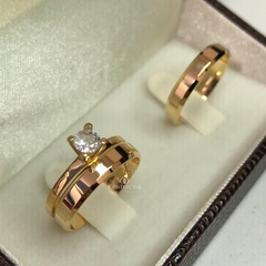 Imagem do Alianças Chanfradas | Banhadas a Ouro 18k