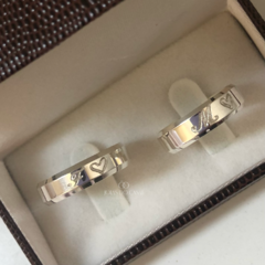 Alianças Chanfradas 6mm | Prata 950