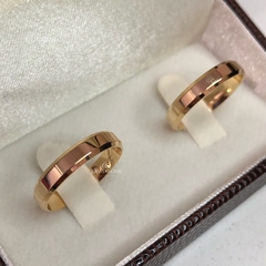 Alianças Chanfradas | Banhadas a Ouro 18k - comprar online