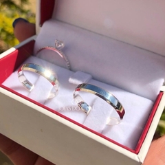 Alianças Chanfradas 4mm | Prata 950 - Jóias do Casal