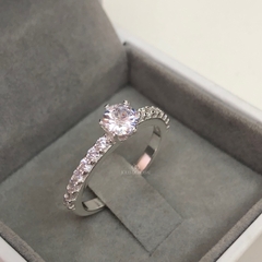 Anel Solitário Cinderella | Prata 950 - comprar online