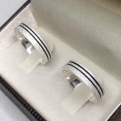 Alianças Dark 5mm | Prata 950 - Jóias do Casal