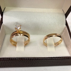 Alianças Chanfradas | Banhadas a Ouro 18k - loja online