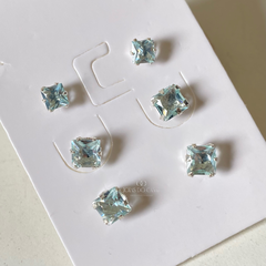 Trio de Brincos Zircônia Azul | Prata 925