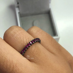 Anel Aparador Prata envelhecida (Bali) | Tam 14