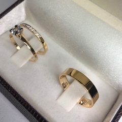 Alianças Queen 2 e 4mm | Banhadas a Ouro 18k - comprar online
