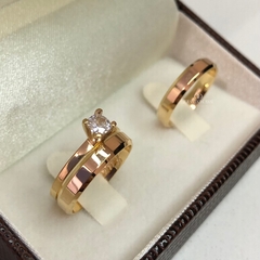 Alianças Chanfradas | Banhadas a Ouro 18k na internet