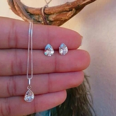 Conjunto Ponto de Luz Gota | Prata 925 na internet