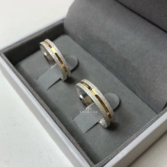 Alianças Madrid com Fio de Ouro | Prata 950 - comprar online