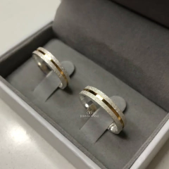 Alianças Madrid com Fio de Ouro | Prata 950 - comprar online