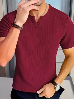 Imagem do Camiseta Tricot Waffle Gola V