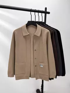 Imagem do Cardigan de Lapela Monocromático Masculino