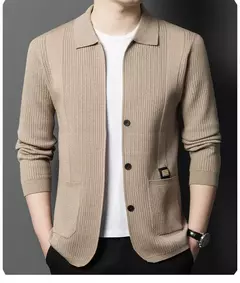 Cardigan de Lapela Monocromático Noruega - loja online